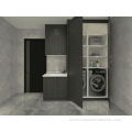 Black Lacquer Prefab Display Cabinet Kitchen Furniture